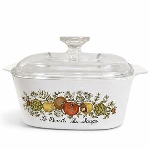 Corningware VTG 1.5 Qt Spice Of Life Le Persil La Sauge A-1  1/2-B w/ Pyrex Lid‎